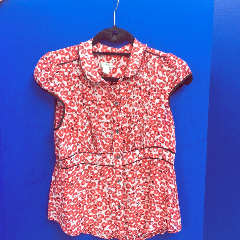 Floral silk blouse